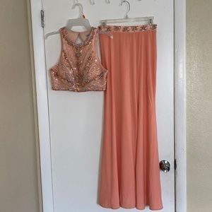 COPY - 2-Piece Peach Prom Dress